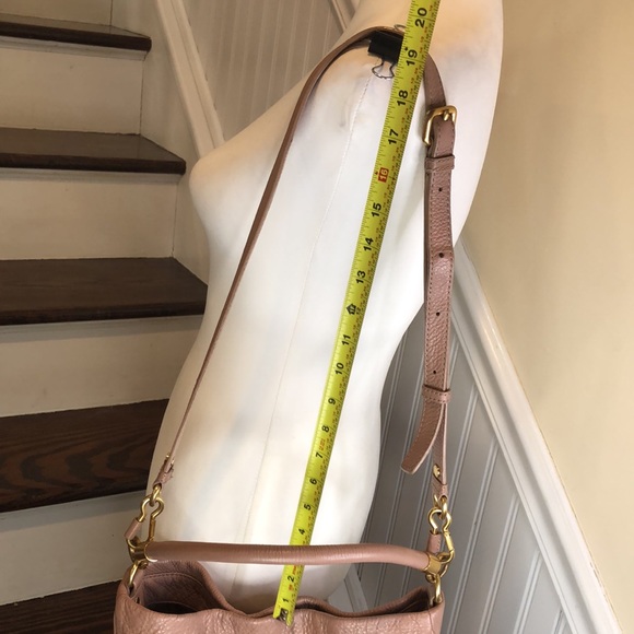 MARC JACOBS Mauve Dusty Rose Tumbled Leather Adjustable Strap Shoulder Bag - Picture 12 of 17